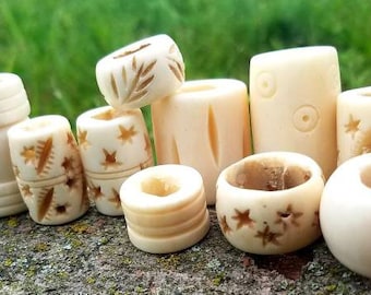 Dread bead set, dreadlock beads, bone bead, hair beads, dreadlocks accessories