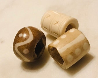 Dread bead set, dreadlock beads, bone bead, hair beads, dreadlocks accessories, bohemian
