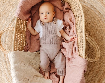 Knitted baby romper, knit newborn romper , toddler jumpsuit, knitted baby clothes
