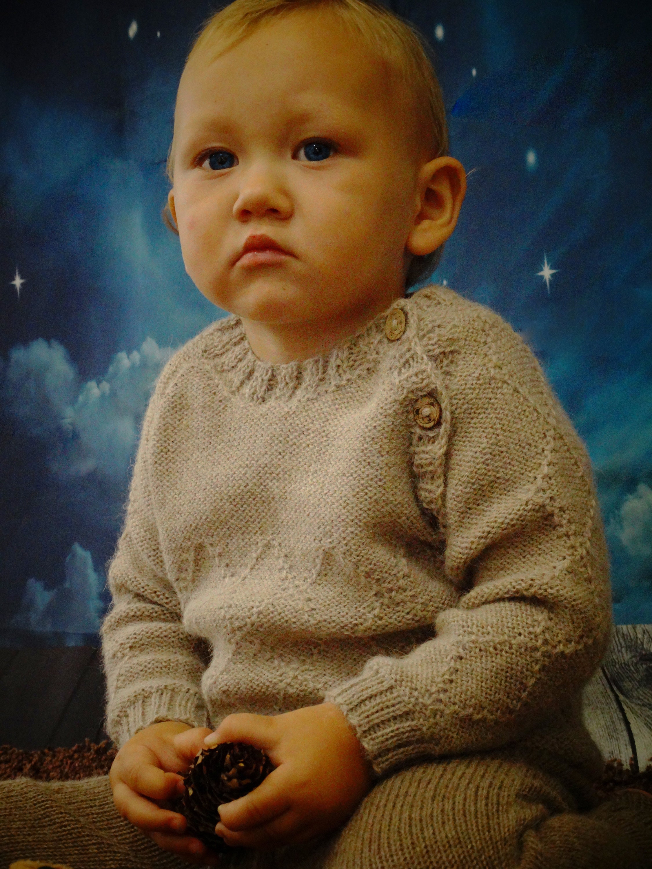 Peruvian Alpaca Wool Sweater for Baby, Cable Knit Kids Wool Jumper