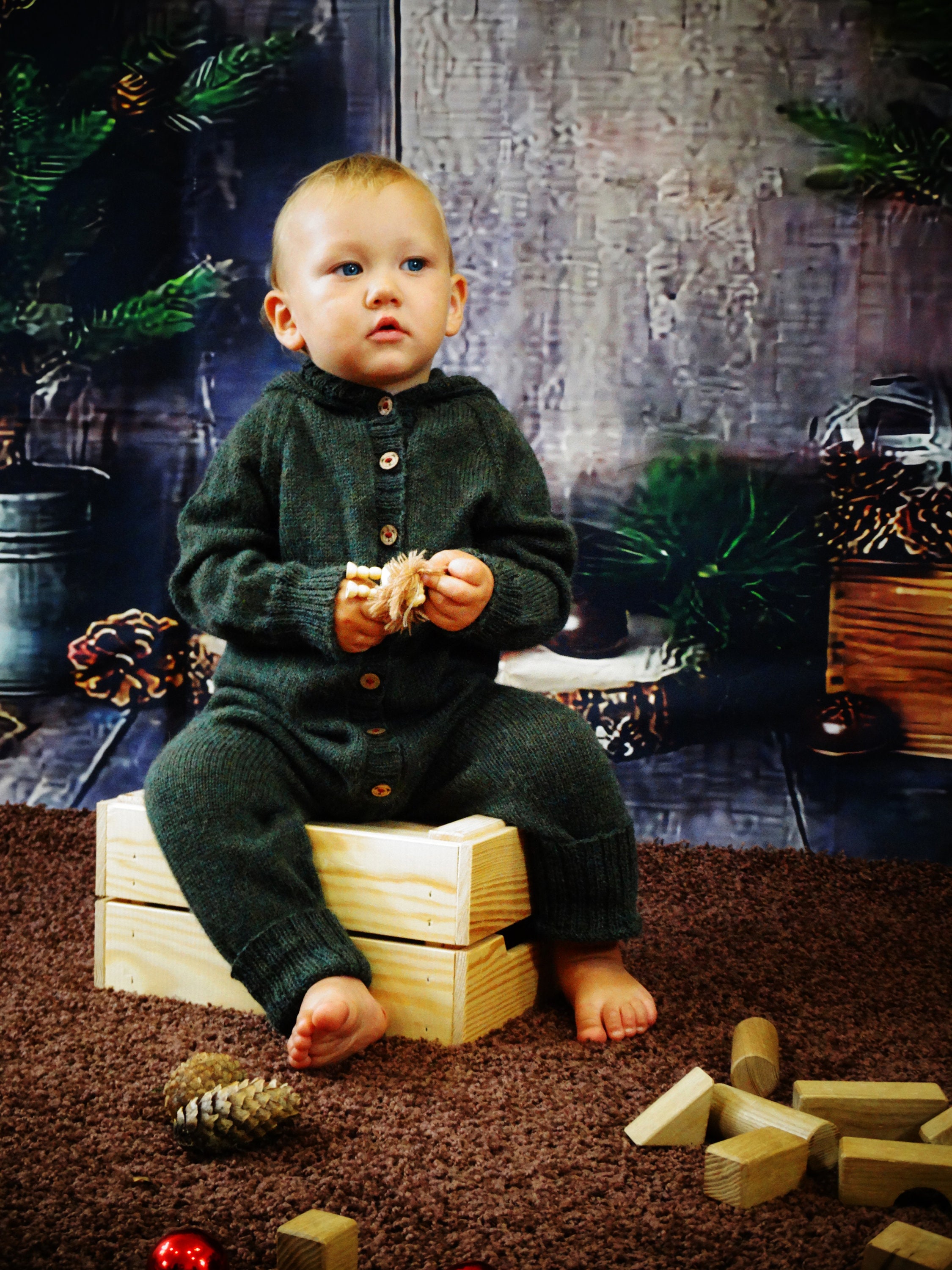PEBBLE BABY COVERALL ROMPER - NATURAL main image 0