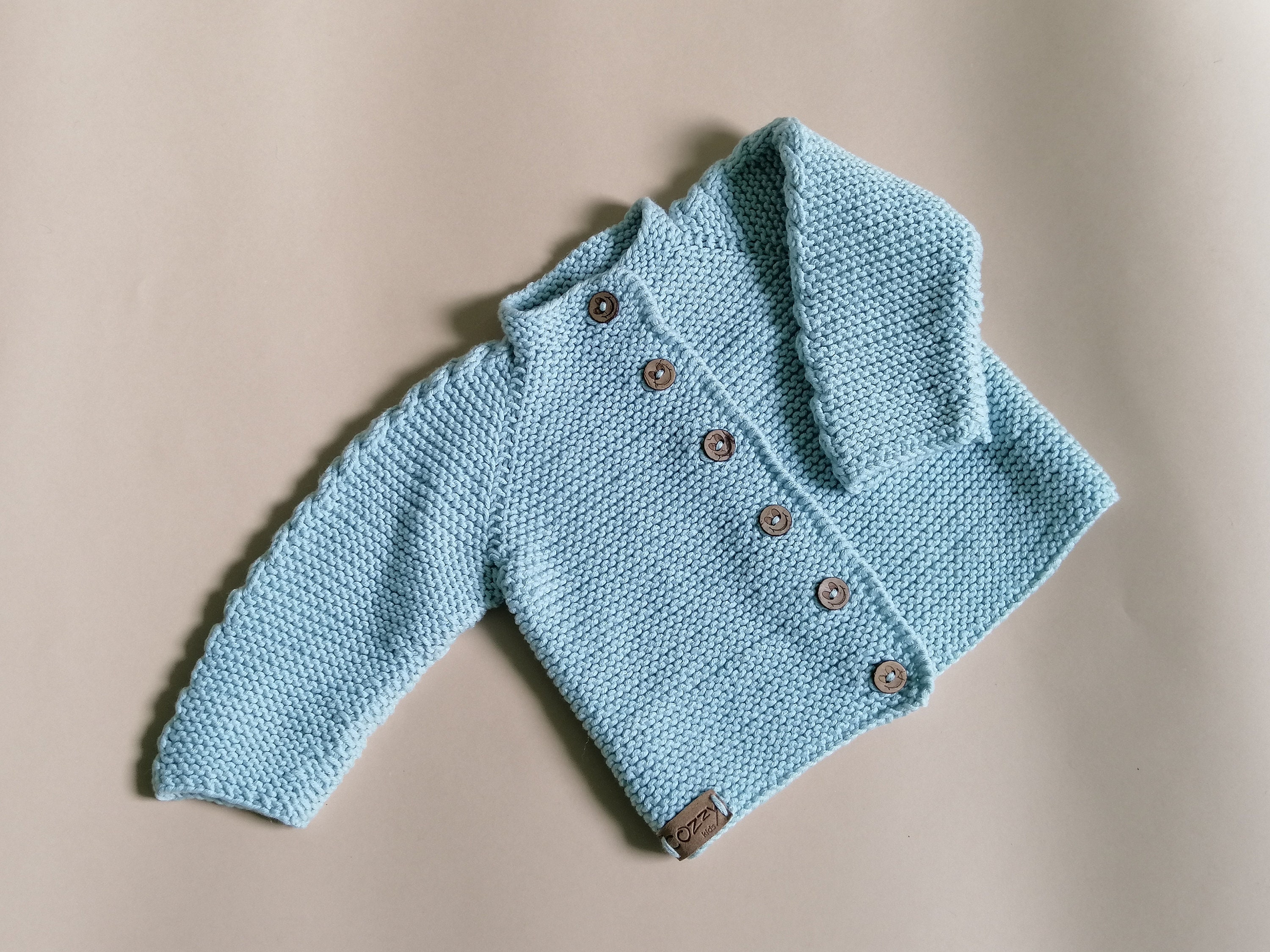 Merino and cotton baby sweater knitted baby cardigan preemie | Etsy