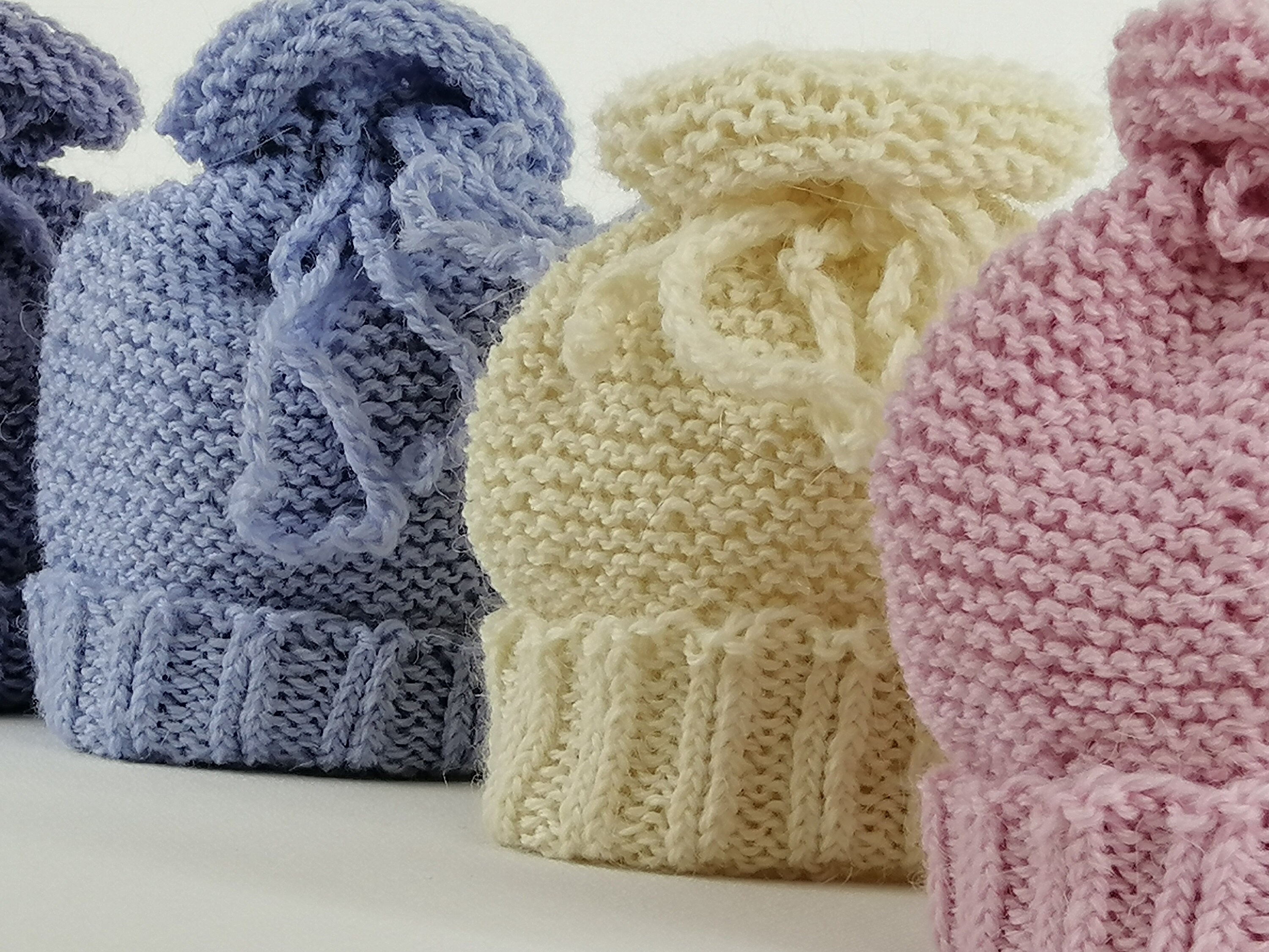 Knitted Baby Set, Woollen Premmie Set, Infant Vest and Hat, Handknit ...