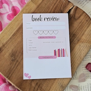Notatnik z recenzjami książek || Notatnik || Miłość || Książkowy || Odrywany || A6 || BookdragonMarit