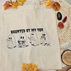Spooky TBR Tote Bag || Bookish || Gift || Books || Linen Bag || Limited Edition || BookdragonMarit