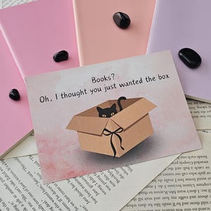 Cartolina di scambio di libri || Gatto || Scatola || Cartolina || BookdragonMarit