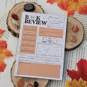Jesienny notatnik z recenzjami książek || Notatnik || Książkowy || Odrywany || A6 || BookdragonMarit