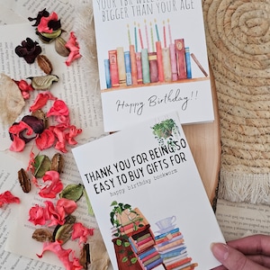 Pacchetto di biglietti di auguri di compleanno a tema letterario || A6 || Con busta || BookdragonMarit