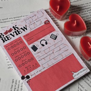 Bloc de notas con reseñas de libros de romance picante