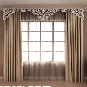 Openwork Laser Lambrequin & Curtains # 1