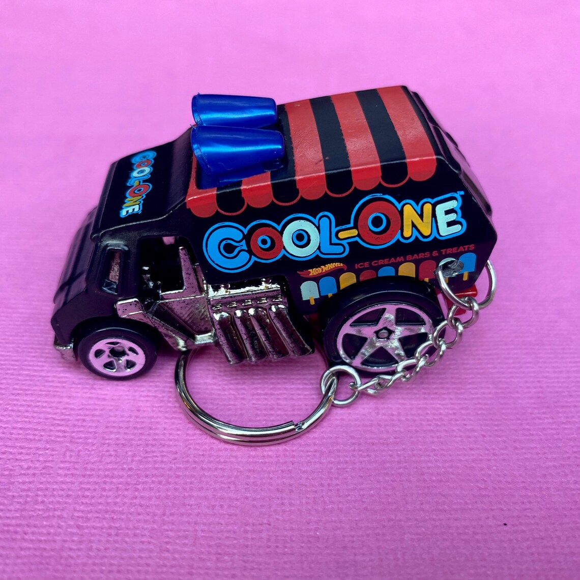 Cool One Hot Wheels Car Keychain Keyring Black Ice Cream Van Etsy UK