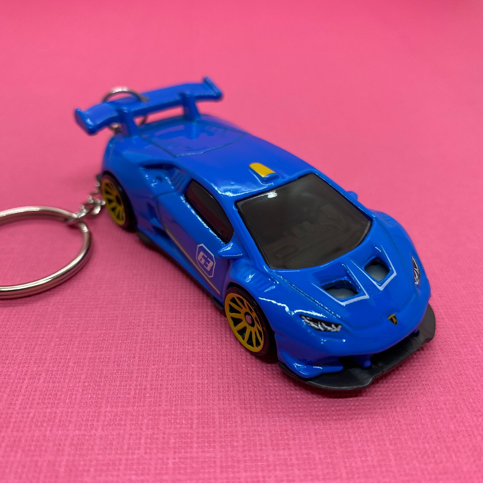 Huracan Hot Wheels Keychain Keyring Blue Huracán Etsy