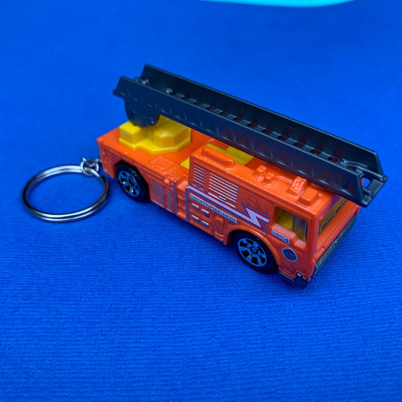 Fire Truck Flame Tamer Hot Wheels Keychain Keyring