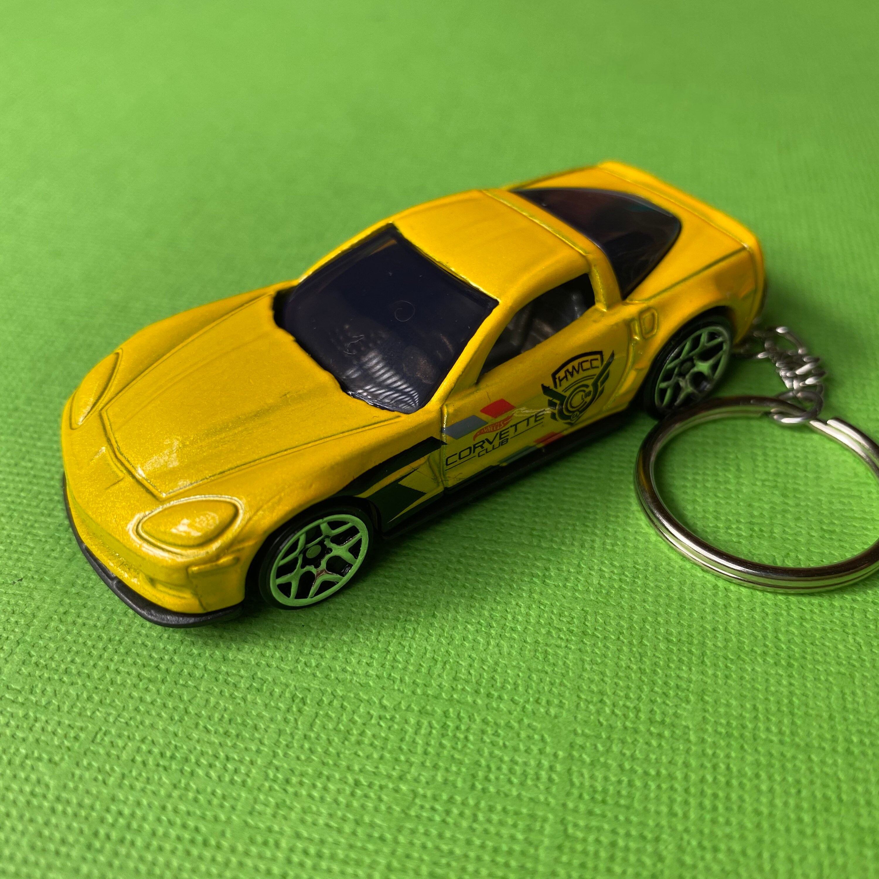 Corvette Z06 Hot Wheels Keychain Keyring Yellow HWCC Etsy