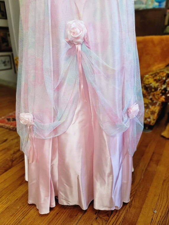 S/XS vintage pink formal dress 90s barbie - image 5