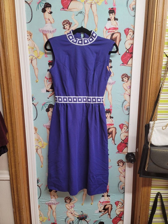 vintage 1960s purple mod dress XS