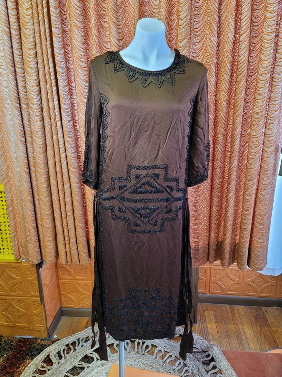 STUNNING antique beaded flapper dress