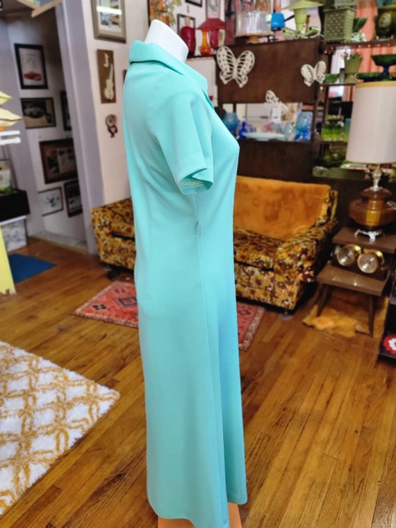 vintage myrette maxi dress mint green L - image 2