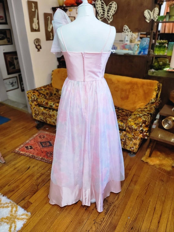 S/XS vintage pink formal dress 90s barbie - image 3