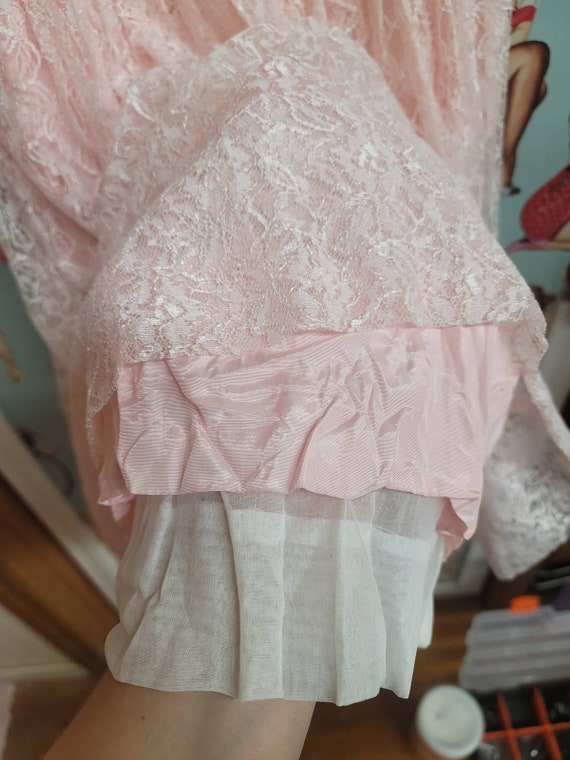 S/XS vintage pink lace dress 34-24 - image 4