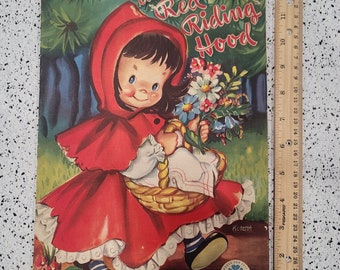 1949 Merrill Little Red Riding Hood cloth like children's picture book