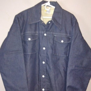 Vintage Swingster Denim Look Jacket Shirt Faux Fur Warm Work | Etsy