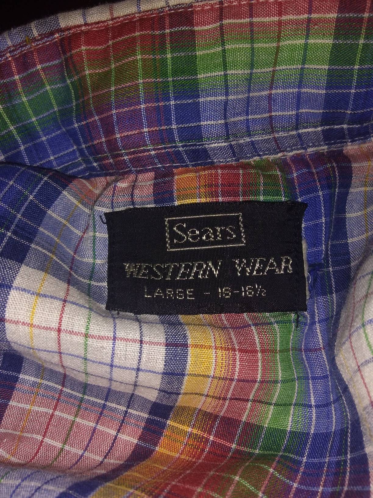Vintage Sears Western Wear Plaid Snap Shirt Long Sleeve | Etsy