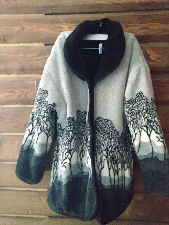 Vintage Nordic Lights Winter Coat Jacket Reversibl