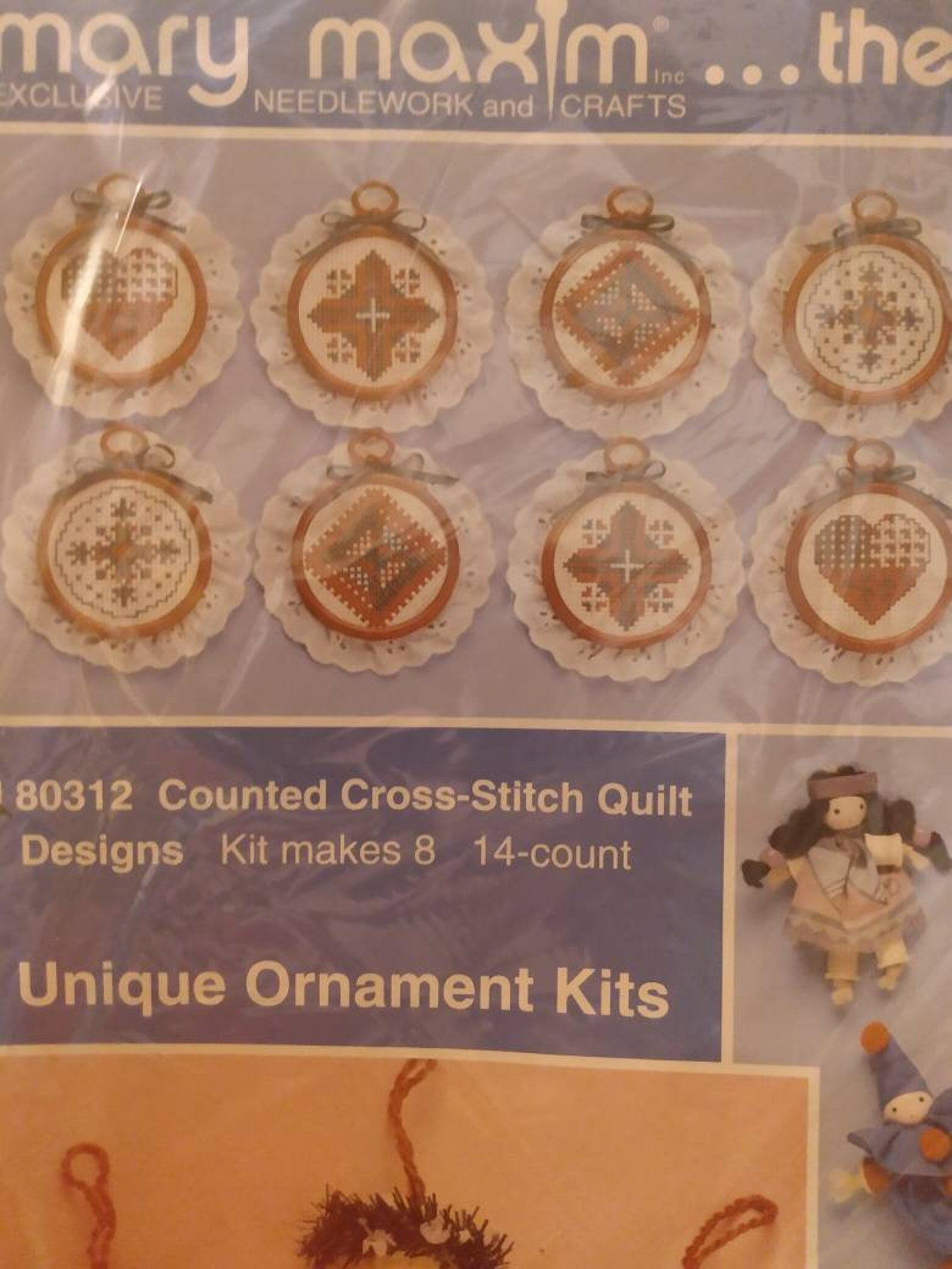 New Mary Maxim Counted Cross Stitch Quilt Christmas Ornaments Etsy