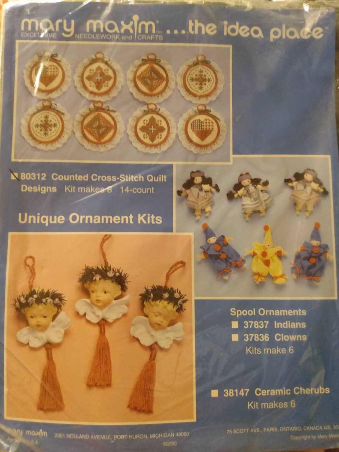 New Mary Maxim Counted Cross Stitch Quilt Christmas Ornaments Etsy