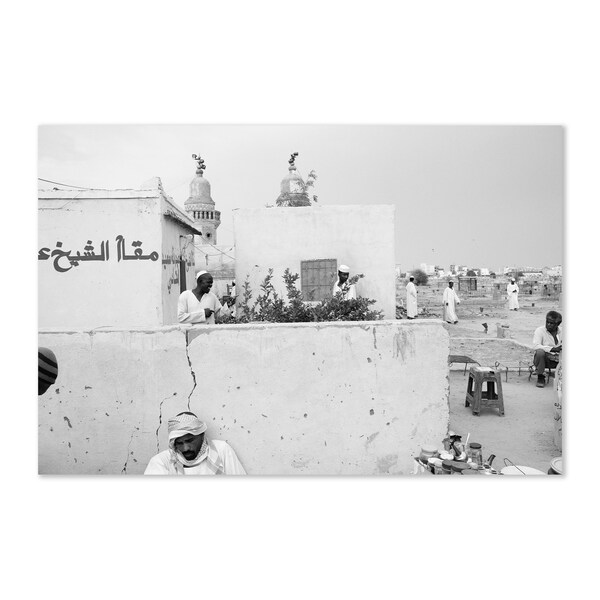 Downloadbare Sudan Sufi begraafplaats fotoprint, zwart-wit soefisme foto, monochrome Afrikaanse Boho Home Decor, afdrukbare reizen Fine Art