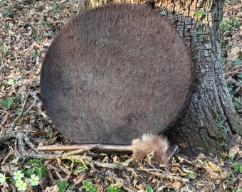 Tambour chamanique fait main, 42 cm de diamètre Tambour de cérémonie en poils de vache