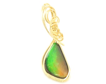 Eden - Wire-Wrapped Ammolite Pendant