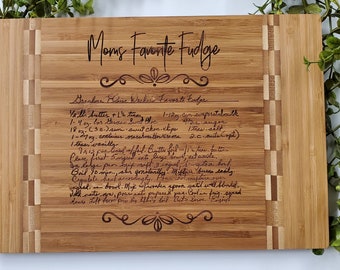 Handwritten Recipe Cutting Board, Grandmas recipe, Moms recipe, Personalized Handwritten Recipe **FREE SHIPPING Inlaid butcher block style