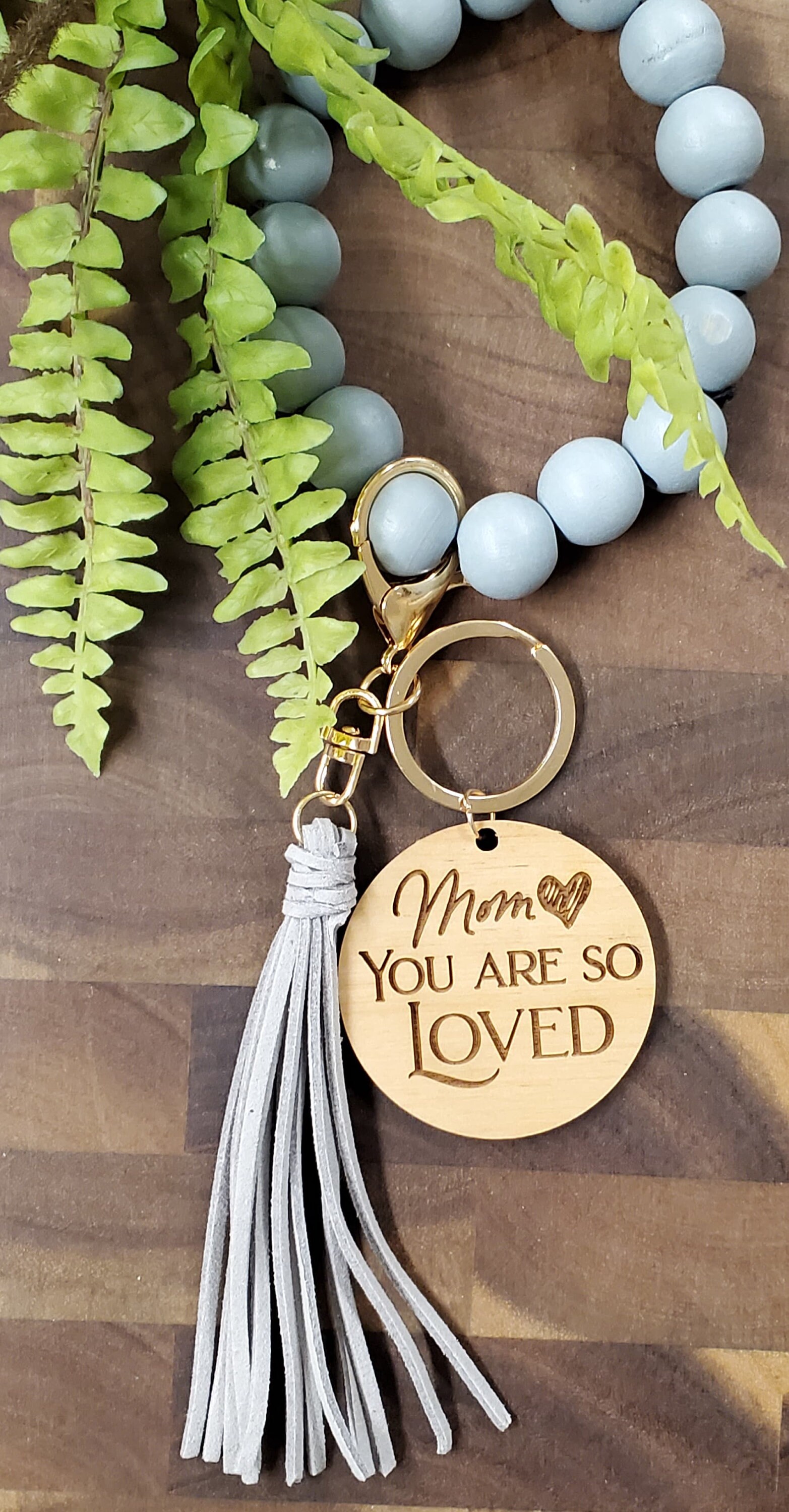 Beaded Keychain Bracelet Personalized Keychain Bracelet Gift Etsy