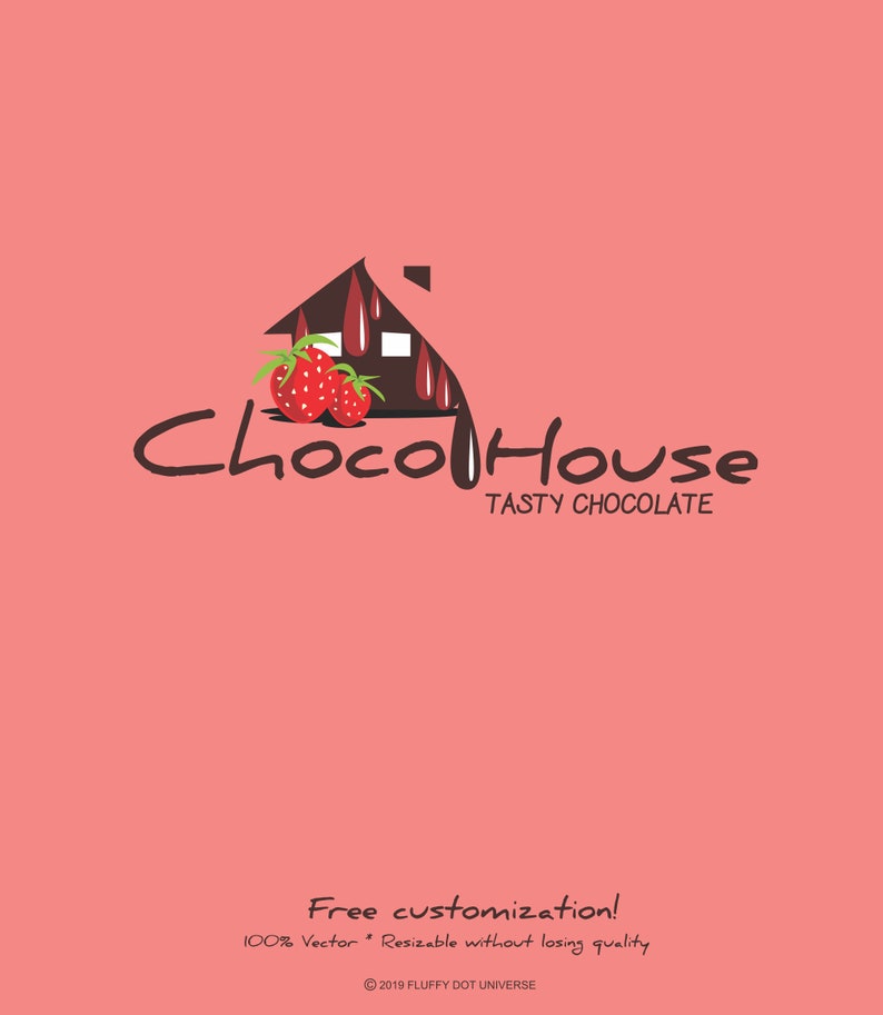 Choco house logo cake logo strawberry logo house logo | Etsy