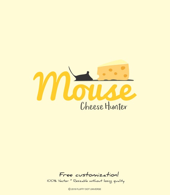 Mouse Logo Cheese Logo Animal Logo Rodent Logo Pet Logo Etsy