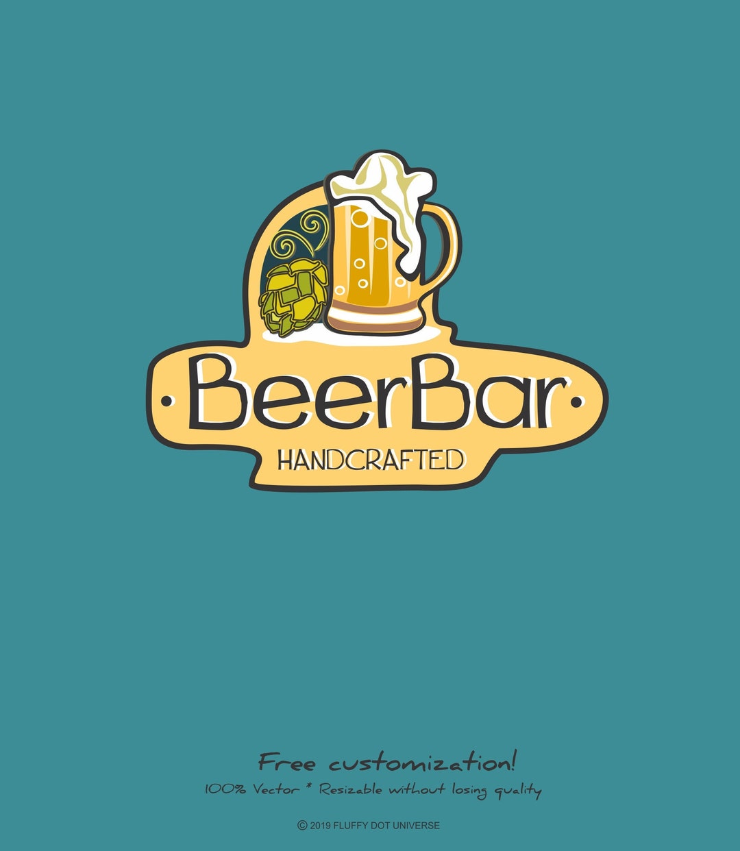 Beer Bar Logo, Drink Logo, Bar Logo, Glass Logo, Craft Beer Logo, Pub