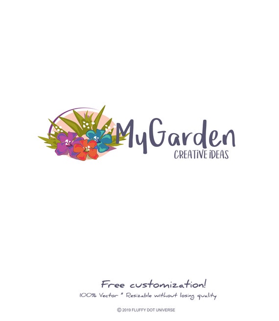 Mein Garten Logo Blumen Logo Blumen Logo Pflanze Logo Etsy