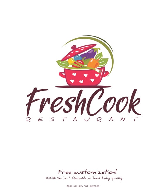 Fresh Cook Logo Recipe Logo Kitchen Logo Dish Logo Pot Etsy