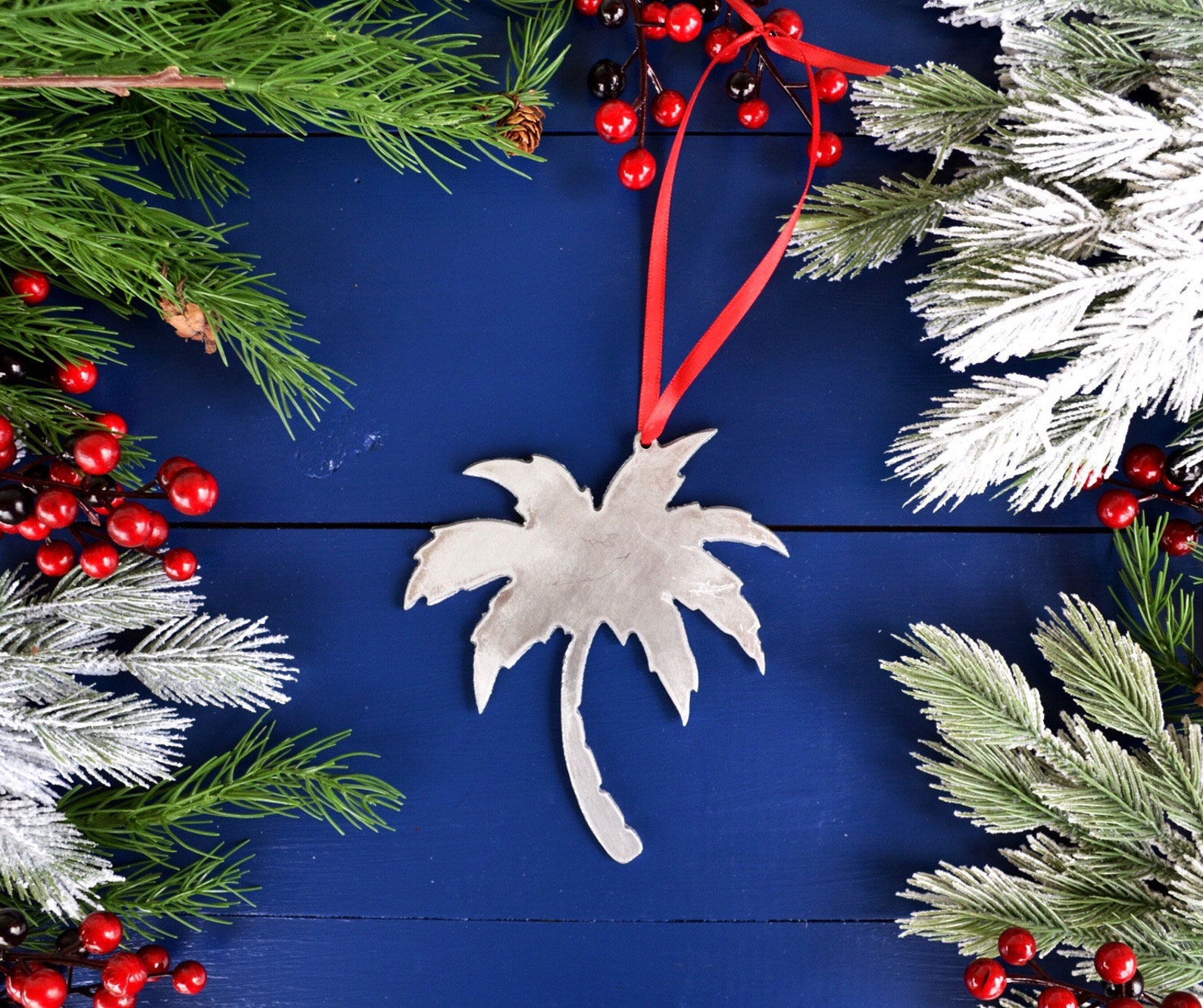 Metal Palm Tree Ornament Palm Tree Christmas Ornament Etsy