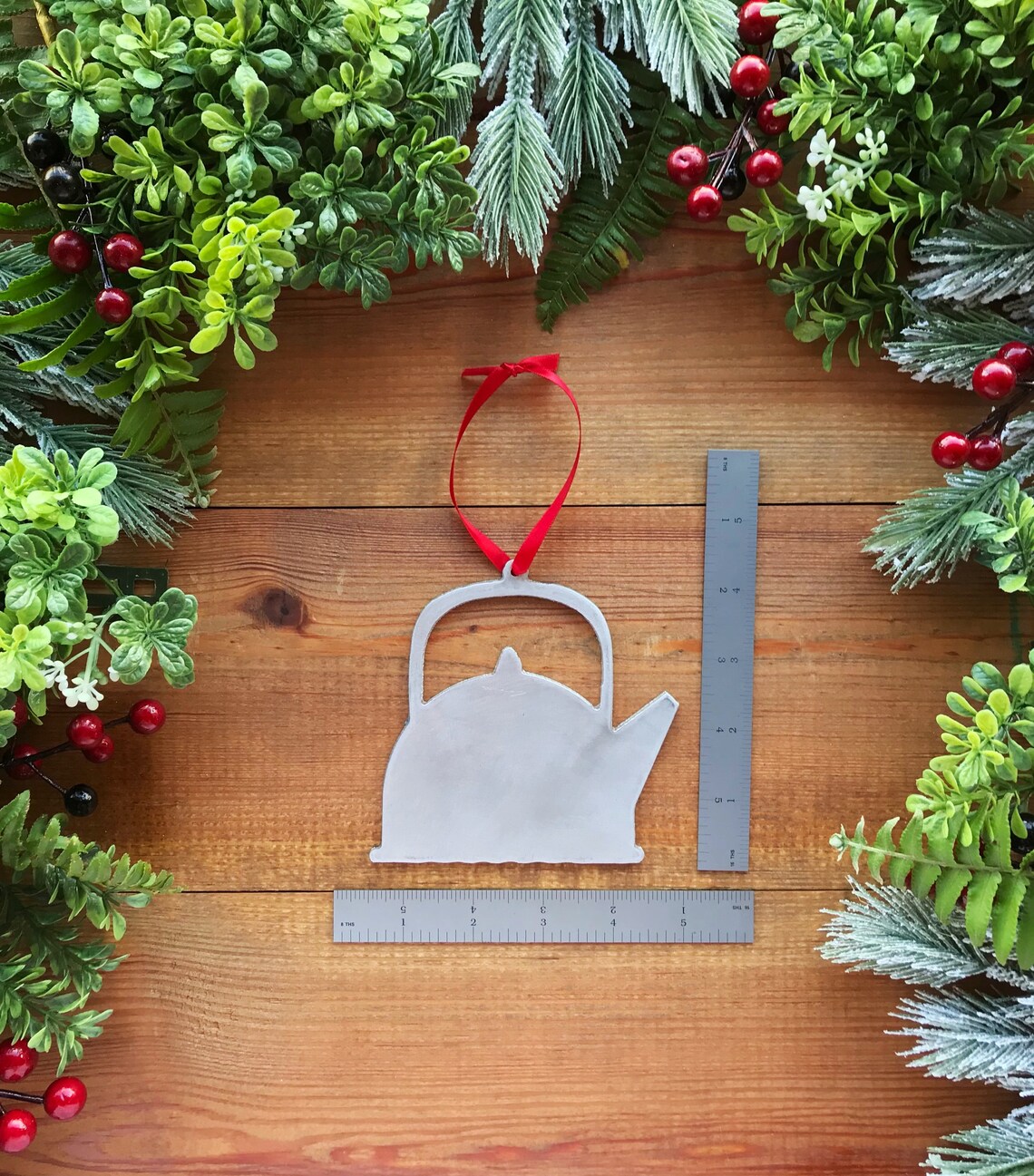 Metal Tea Kettle Ornament Aluminum Kettle Christmas Ornament Etsy España