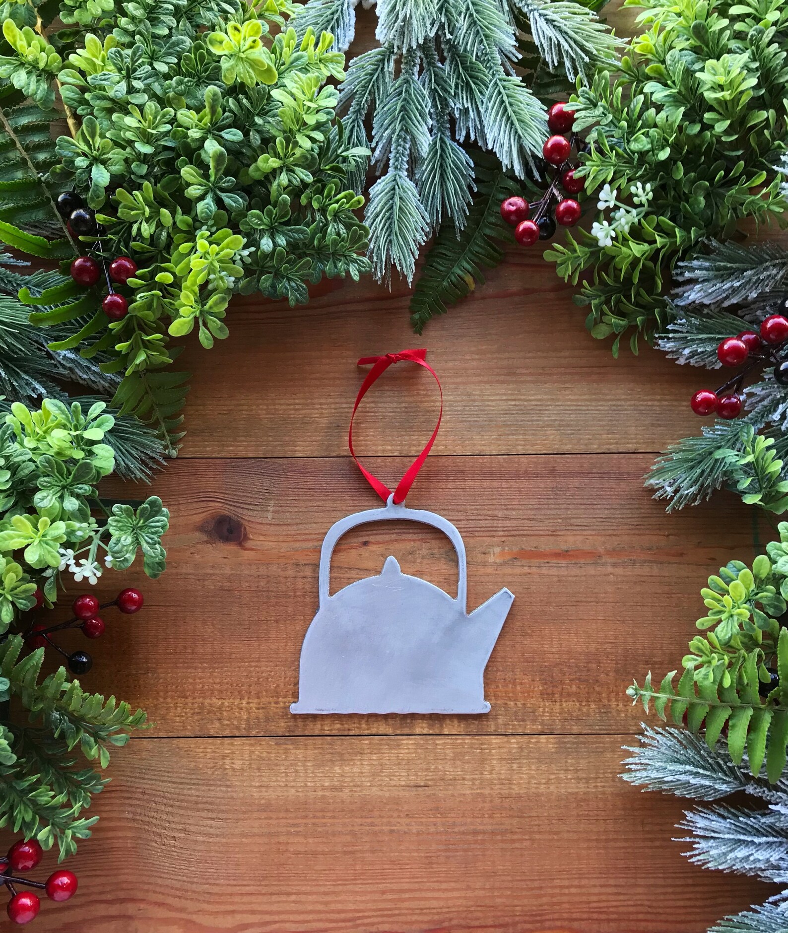 Metal Tea Kettle Ornament Aluminum Kettle Christmas Ornament Etsy España