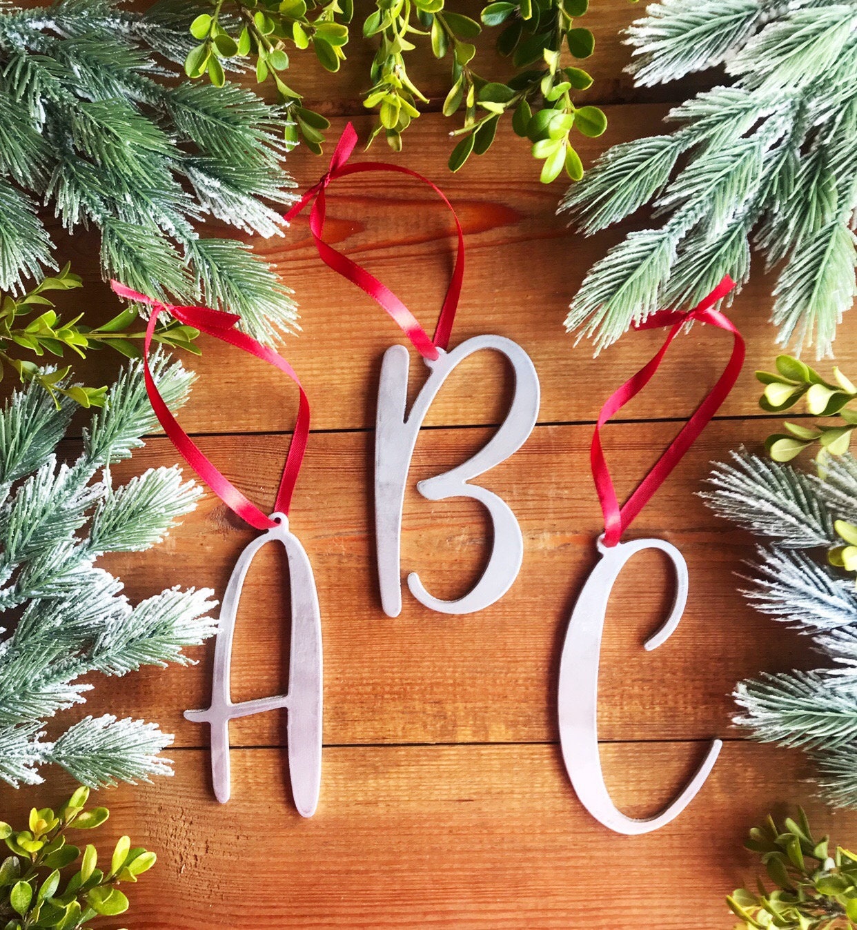 Custom Metal Letter Christmas Ornament Aluminum Custom Letter Etsy