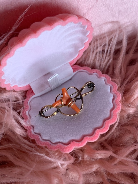 Victorian Coral Brooch | Love Knot