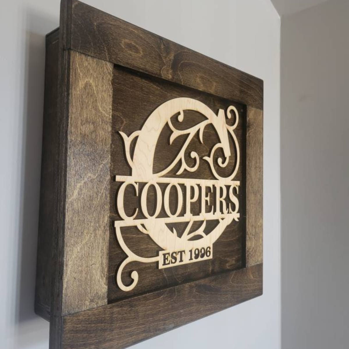 Custom Family Name Sign With Established Date – Personalized Wooden Last Name Wall Decor – Wedding, Anniversary, or Housewarming Gift - Etsy