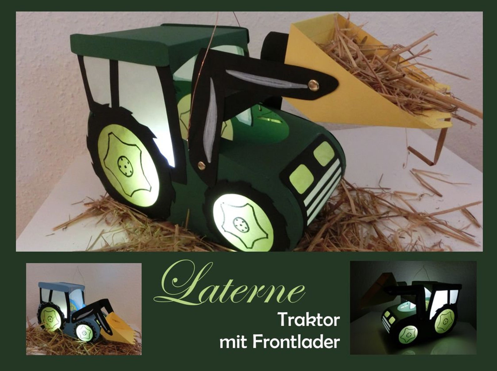 Tractor lantern with front loader craft instructions