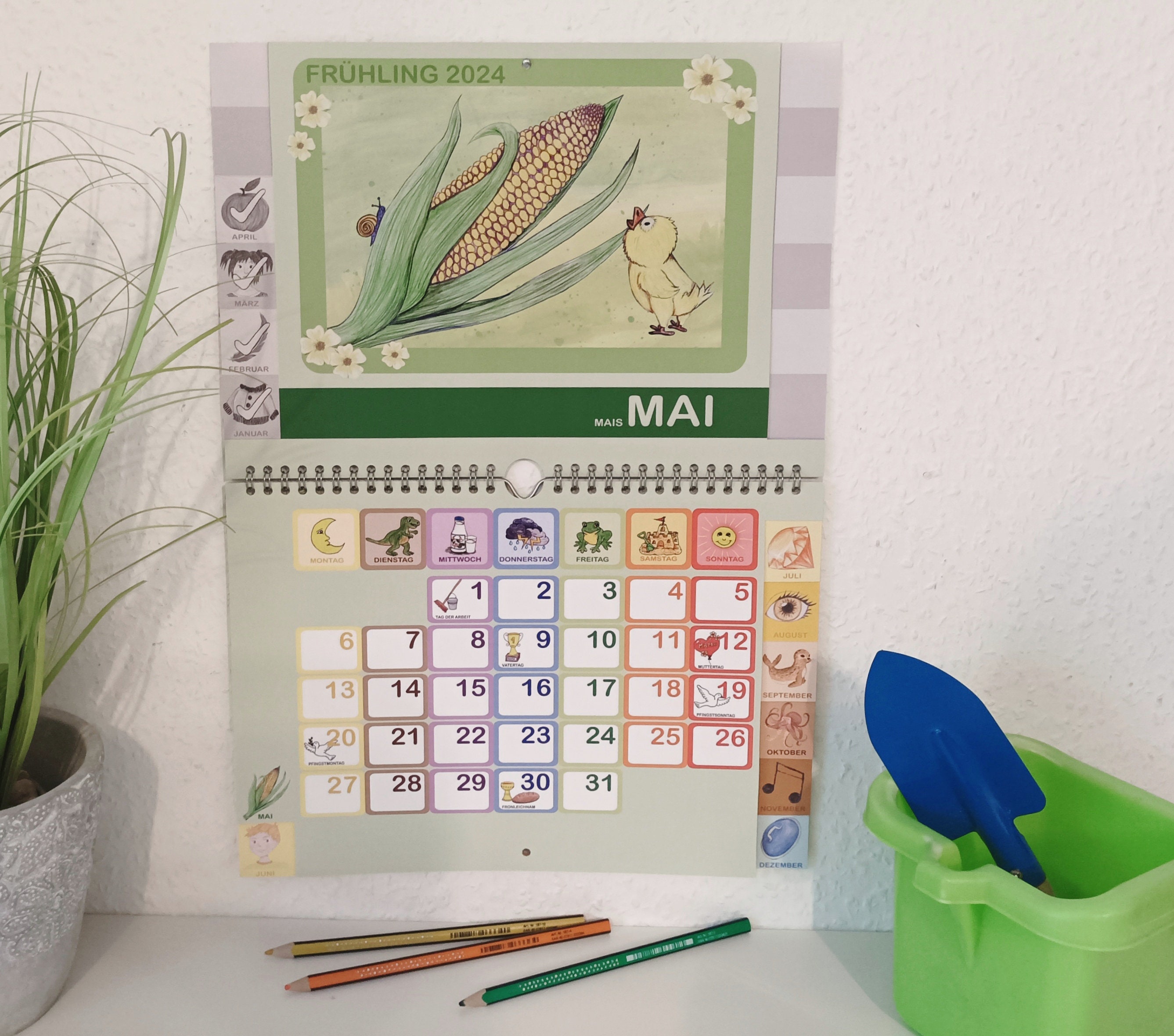 2024 Der Kinderkalender 2024 Erlernen durch Bilder - Etsy.de