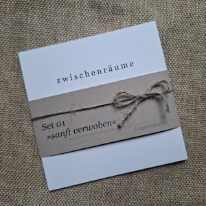 fragmentkarten Set 1 - sanft verwoben | ich-denk-an-dich Karten mit Text | poetisches Kartenset (6 Stück)