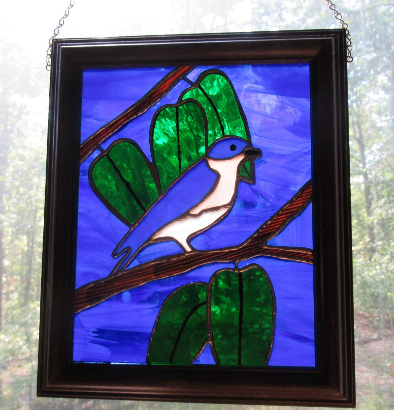 Stained Glass Blue Bird | Etsy